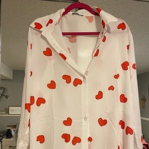 Boohoo Plus Heart Blouse